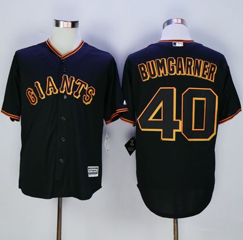 Giants #40 Madison Bumgarner Black New Cool Base Fashion Stitched MLB Jersey